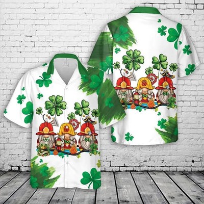 St Patricks Day Hawaiian Shirt Shamrock Irish Lucky Clover Party
