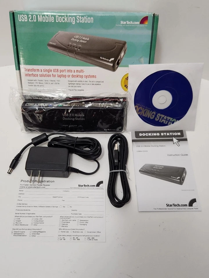 StarTech USB 2.0 Mobile Dock Station Laptop/PC Bkwrd Compat + Accessory Open Box - Image 3 of 4