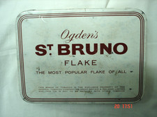 Ogden's St Bruno dark  flake large tobacco Tin.