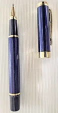 Luoshi Heavy Metal Black & Blue, Gold Trim, Rollerball Pen, Collectible, Gift
