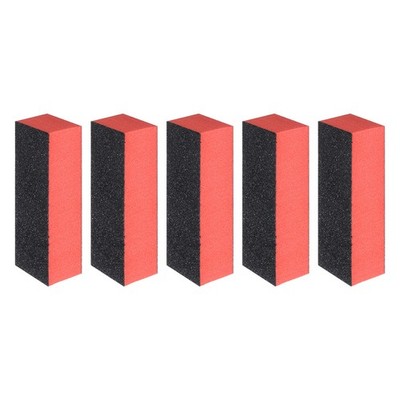 5pcs Nail Buffer Block 60/80/80 3 Sided Grit Nail Files for Nail Buffing, Orange
