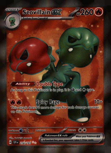 Scovillain ex 216/191 Ultra Rare Surging Sparks Pokemon Holo Near Mint