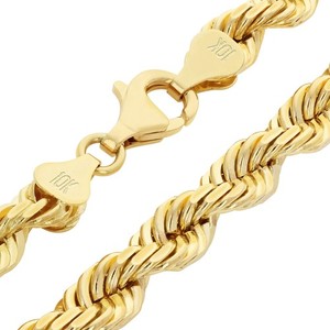 Catena Corda In Oro Giallo 10K 55,9 Cm - Spessore 1,0 Mm, Peso 2,8 G, Con Moschettone - Per Ciondoli O Da Sola