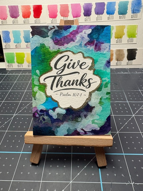 ACEO Original Bible Verse Art Watercolor Ink Mini BrushWavesStudios #021