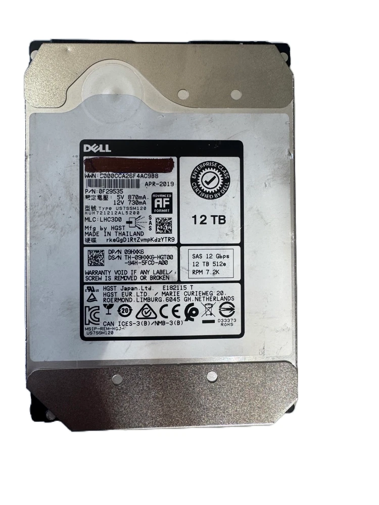 Dell SAS Internal Hard Disk Drives 12 TB Storage Capacity for sale
