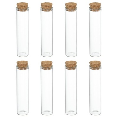 8Pcs Mini-Glasflaschen mit Korkstopfen für 25ml klare Glasbehälter