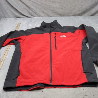 North Face Jacket Mens XL Red Apex Bionic Full Zip Softshell Wind Rain Outdoor