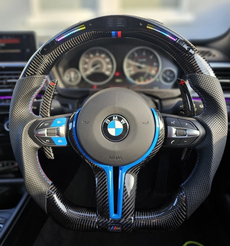 BMW Carbon LED Steering Wheel F10 F20 F30 F40 F80 M 1 2 3 4 5 - Image 4 of 4
