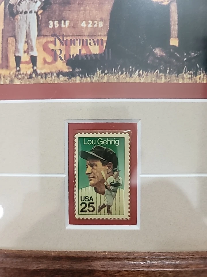 Bottom Of The 6th By Norman Rockwell 3 Stamps (Lou Gehrig, Babe Ruth, .3 USP) - Image 2 of 4
