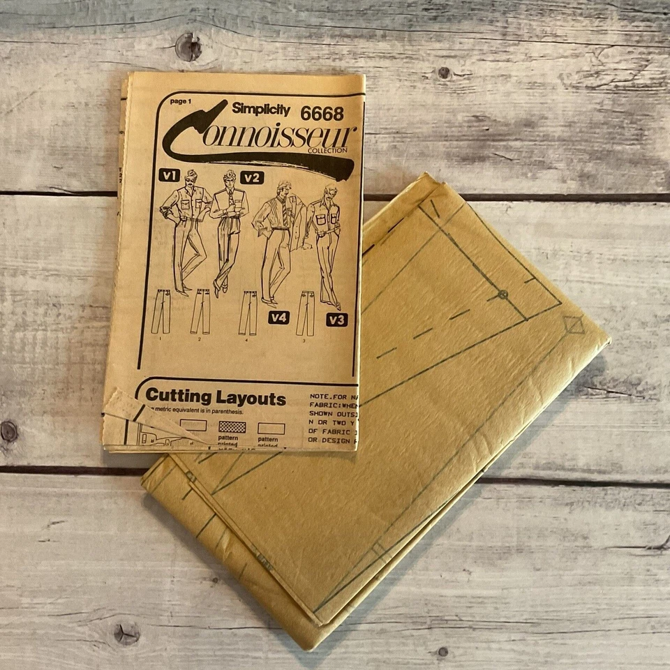 Simplicity 6668 Sewing Pattern Pants Trousers Flat Or Pleated Mens Sz 36 UNCUT - Image 3 of 4