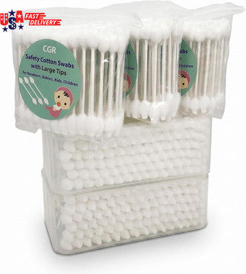400Pcs  Baby Safety Cotton Swabs with Large Tips for Newborn, Babies, Kids, Chil