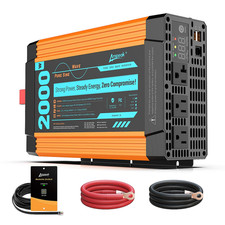Ampeak Pure Sine Wave Inverter 2000 Watt - 6000W Surge 12V Dc To 110V Ac