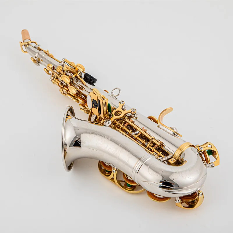 ソックシュナ SC-9937 Bb Soprano Saxophone Silver Plated A golden key