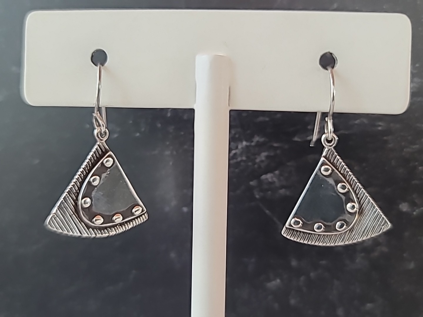 925 Sterling Silver Abstract Triangular Shaped Da… - image 3