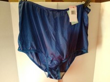 Panties Vanity Fair Perfectly Yours SZ 10 100 Nylon Silky Blue Grannie Panties