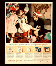 1948 Johnson & Johnson Advertisement Kids Birthday Party Boy Aid Vtg Print AD
