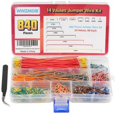 840 Pin Breadboard Jumper Wires Kit 14 Values 2-125mm Electronic Project Diy