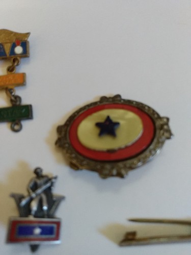 World War II Military Lot Of Pins And Coin.