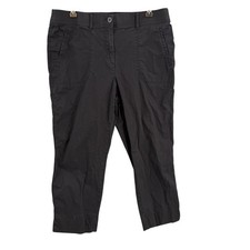 Chicos Black Cotton Cropped Pants Size 1 US 8 Stretch Casual Pocket Capri