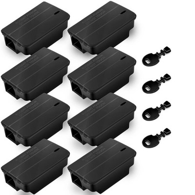 8X Ratten Köderbox I sicher für Kind und Tier I effektive Köderboxen für Ratten~