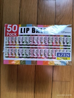 AZEN 50 Pack Lip Balm Natural Lip Balm Bulk Lip Care Product Moisturizing Lip