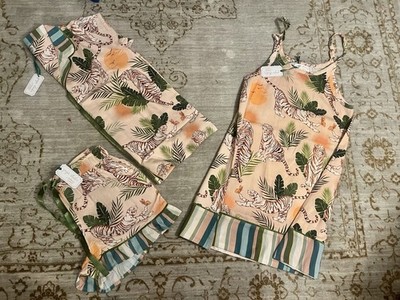 Jayes Studio Athena Sateen Sleep Gown (S) and Athena Luxe Ruffled PJ Set (XS)