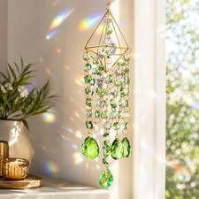 Crystal Suncatcher for Window Hanging, Rainbow Maker Prism Sun Catcher, Hanging