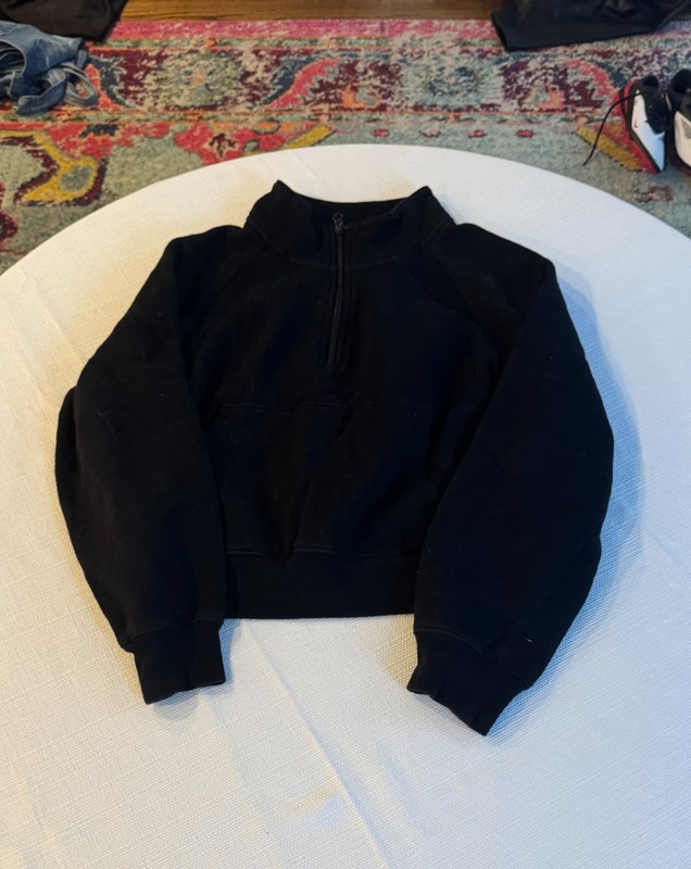 GAP Kids Girls XXL 14-16 Black Fleece Quarter Zip Pullover Sweatshirt
