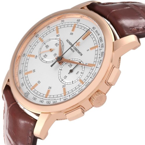 Vacheron Constantin Traditionnelle Silver Dial Rose Gold Mens Watch 47192 - Foto 5 di 8