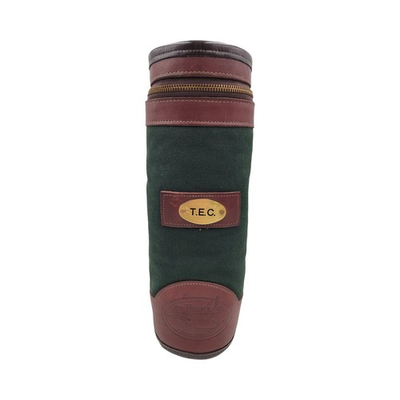 #ad JW Hulme Leather Canvas Shotgun Shell Case Wine Water Bottle Thermos Sheepskin $79.99