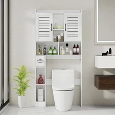 Over The Toilet Storage Cabinet, Farmhouse Storage Cabinet Over Toilet with 2...