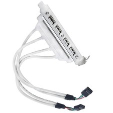 Motherboard 4 Ports USB 2.0 Hubs Expansion Rear Panel Header Off-white