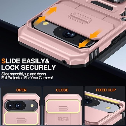 Custodia per Google Pixel 9 / Pro, con cavalletto antiurto protezione schermo 9H - Foto 2 di 6