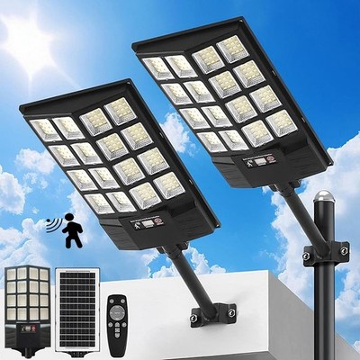 4PACK Solar Street Light, Motion Sensor & Remote Daylight White Waterproof