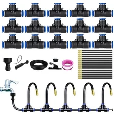 49FT Drip Irrigation System Garden Plant Self Watering Micro Hose Sprinkler Kit