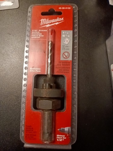 Milwaukee 49-56-9100 7/16" Hex Shank Quick Change Hole Saw Arbor (New)