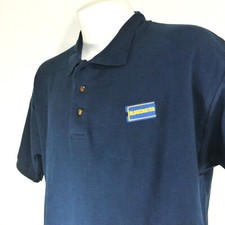 BLOCKBUSTER VIDEO Employee Uniform Polo Shirt Navy Blue Size L Large NOS NEW