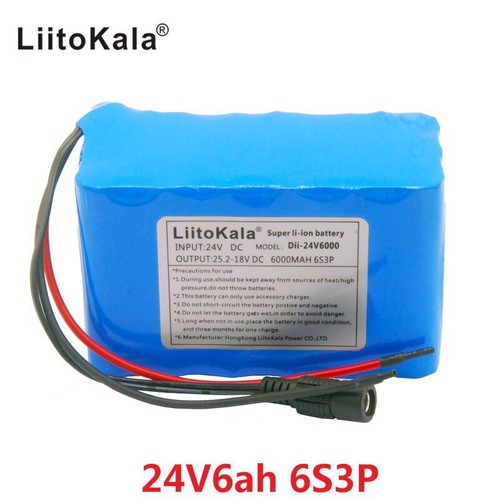 LiitoKala 24V 6AH 6S3P Li-Ion Battery Pack Scooter Electric City E Bike Bicycle - Picture 3 of 9