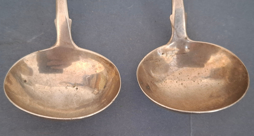 Pair William IV silver sauce ladles London 1834 Shipway - Bild 4 von 11