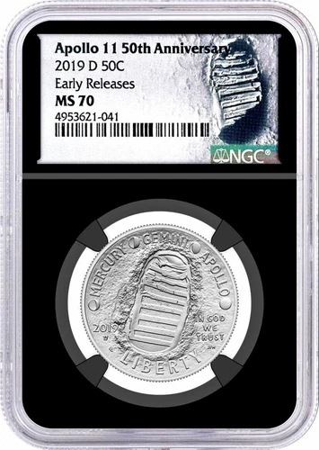 2019 D 50C Apollo 11 50th Anniversary Half Dollar NGC MS70 Early Releases