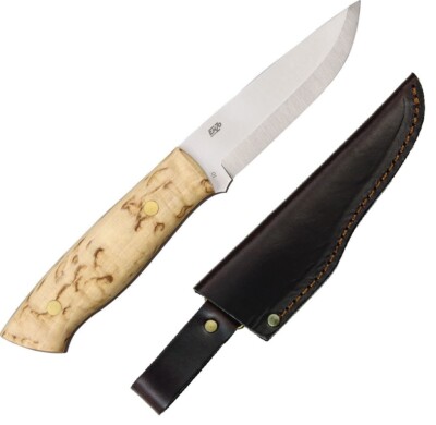 BRISA Trapper 95 Fixed Knife 3.75'' 01 Tool Carbon Steel Blade Curly Birch Handle