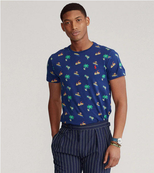 Футболка Polo Ralph Lauren с анимированным тропическим серфером и коротким рукавом M3S 9990₽