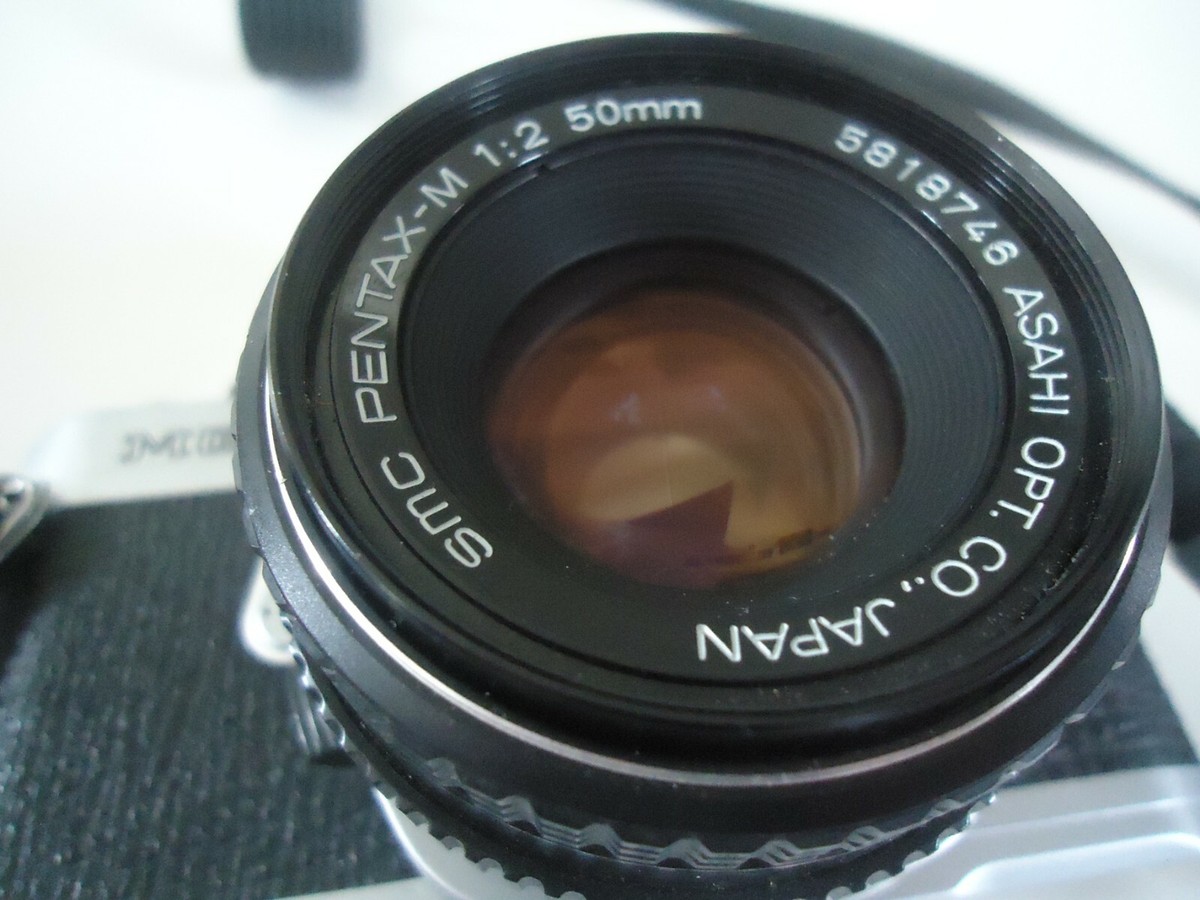 Pentax MG 35mm SLR Camera W Asahi Optical Co SMC Pentax-M 1:2 50mm
