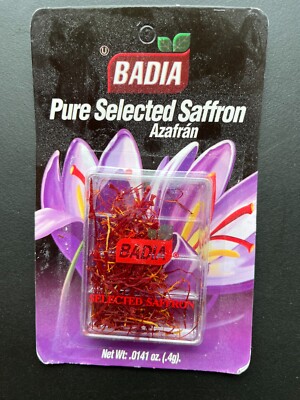 Saffron spice (azafran), Badia, 0.141 oz, exp December 2026