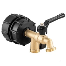 IBC Tote Fittings Double Outlet IBC Tote Water Tank Adapter 2.36" Fine Thread...