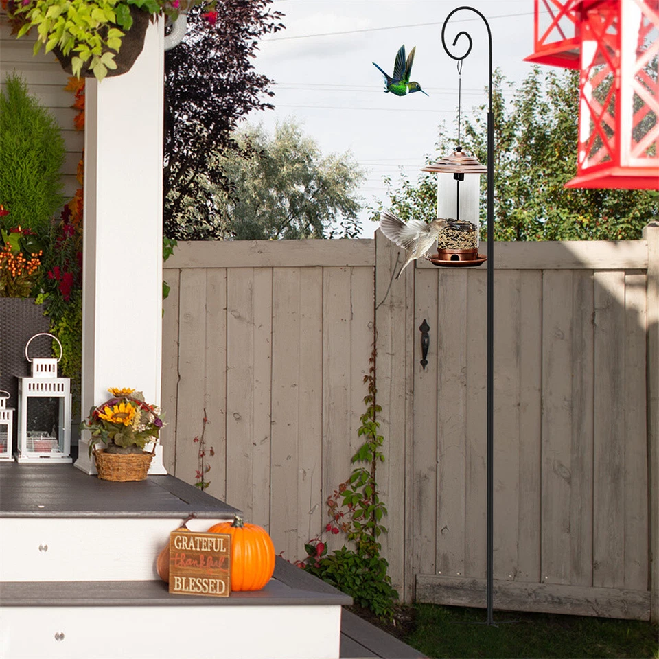 2x Schäferhaken 1.9m Hirtenhaken Metall Gartenstab mit Haken Laternenstab Garten - Bild 2 von 4