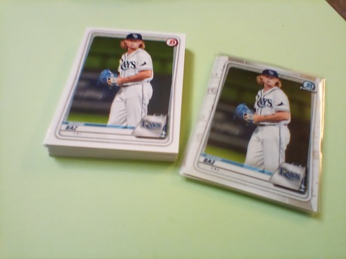 2020 Bowman Draft Bulk Lot 29 - 5 CHROME 24 PAPER Shane Baz Tampa Bay Rays - Afbeelding 1 van 4