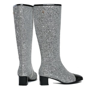 Moda Mujeres Brillo la rodilla Botas altas Zapatos Botas De Tacones  Cuadrado Mujer Talla 4-8.5 | eBay