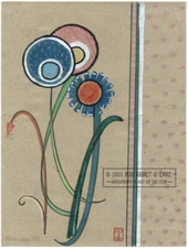 Three Flowers (1999) C Peterson * Fine Art Print * Art Deco Illustration SIGNED