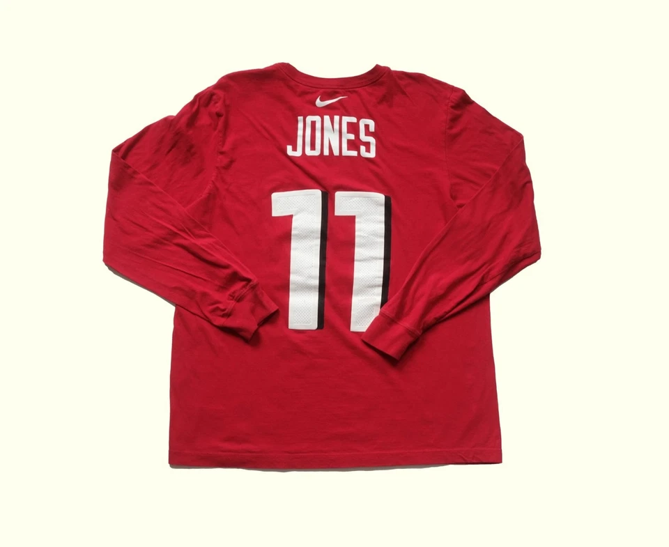 CAMISETA NIKE NFL ATLANTA FALCONS JULIO JONES Y2K DE COLECCIÓN ROJA ENVEJECIDA PARA HOMBRE TALLA L Foto 3 de 4